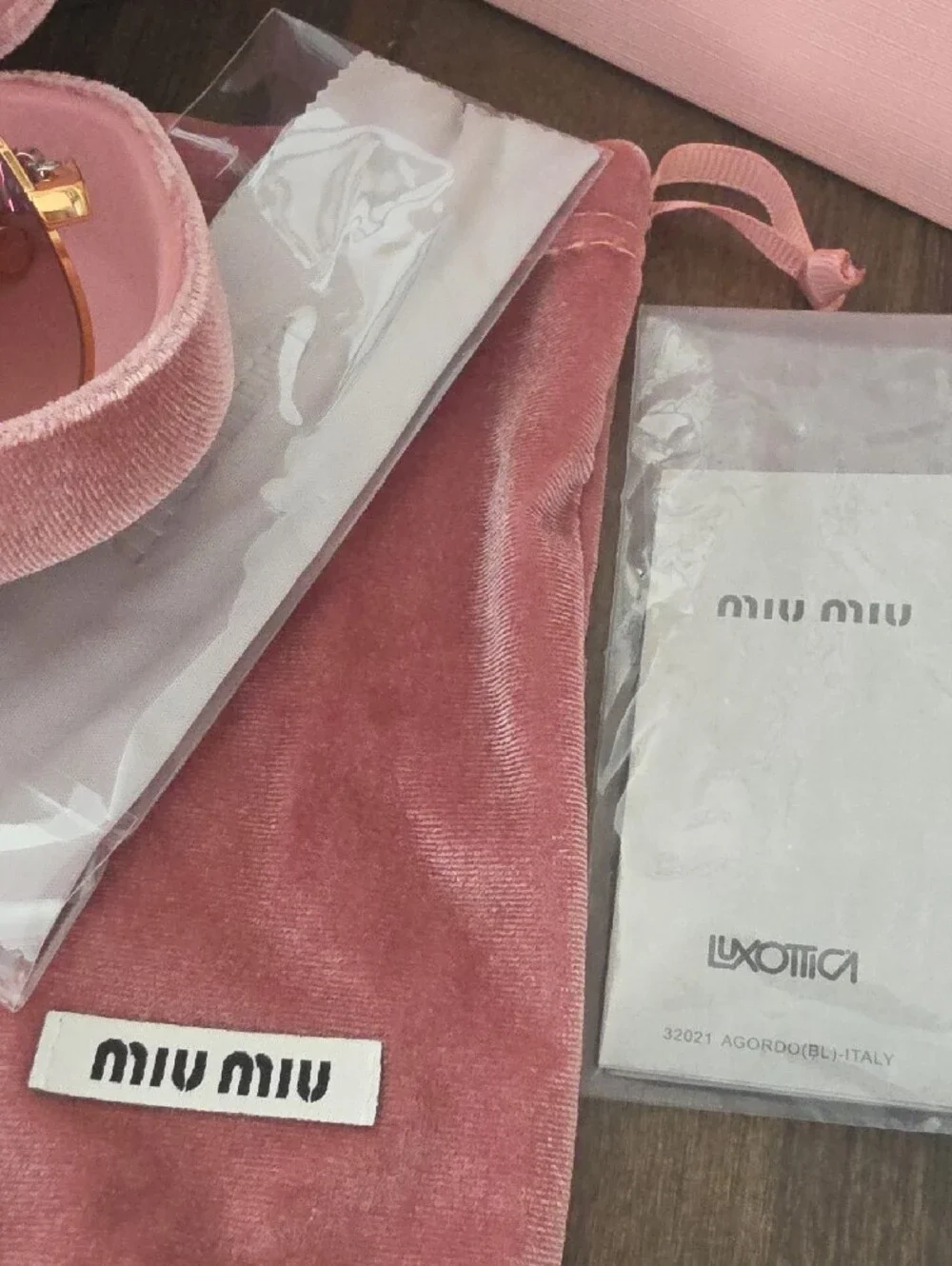 Miu Miu Gold Metal Aviator Sunglasses with Pink Gradient Lenses